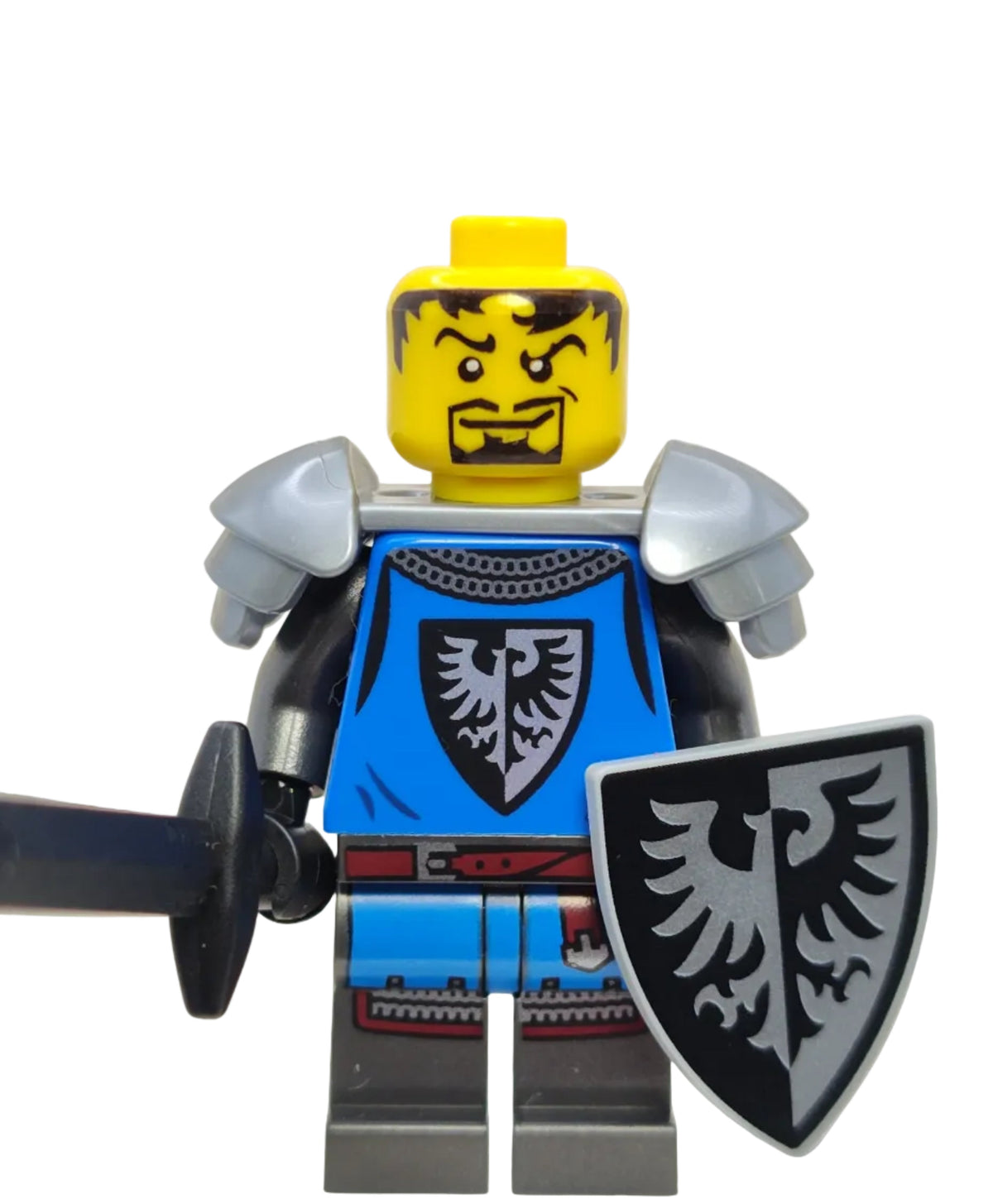 Modern Black Falcon Knight with Grille Helmet, abcastle002 - LEGO® Castle Minifigure