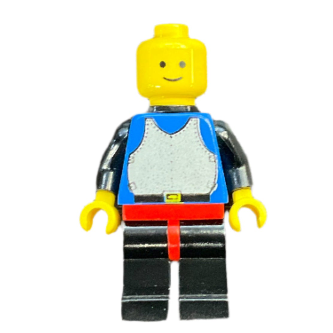Breastplate - Blue with Black Arms, Black Legs with Red Hips, Dark Gray Grille Helmet, Black Plume, Black Plastic Cape, cas183