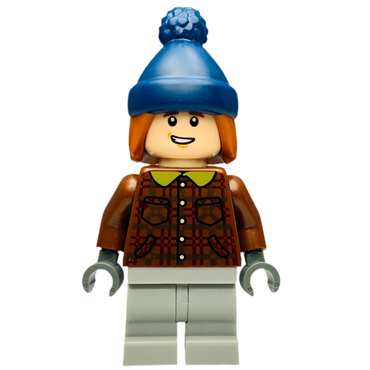 Ron Weasley - Reddish Brown Plaid Jacket, Light Bluish Gray Medium Legs, Dark Orange Hair with Dark Blue Stocking Cap, hp459