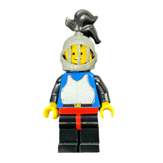 Breastplate - Blue with Black Arms, Black Legs with Red Hips, Dark Gray Grille Helmet, Black Plume, Black Plastic Cape, cas183