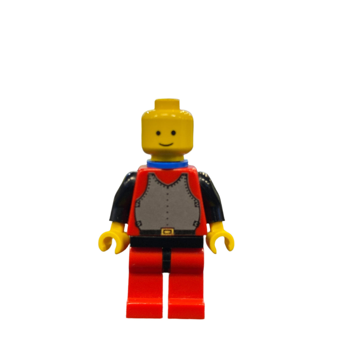 Breastplate - Red with Black Arms, Red Legs with Black Hips, Dark Gray Grille Helmet, Red Plume, Blue Plastic Cape, cas193