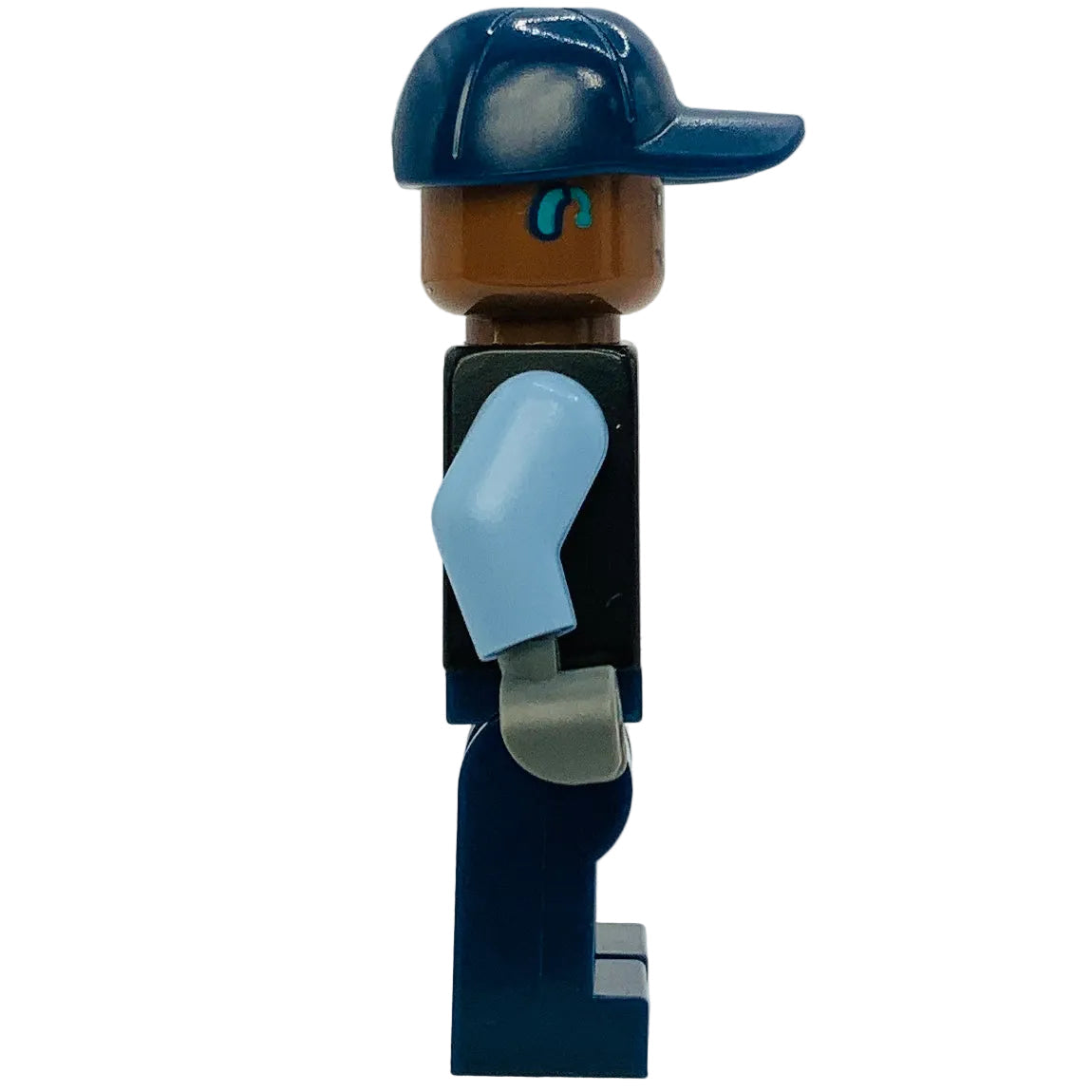 Security Guard Arkham Asylum - Female, Dark Blue Cap, Black Vest, sh1087 - LEGO® DC Minifigure