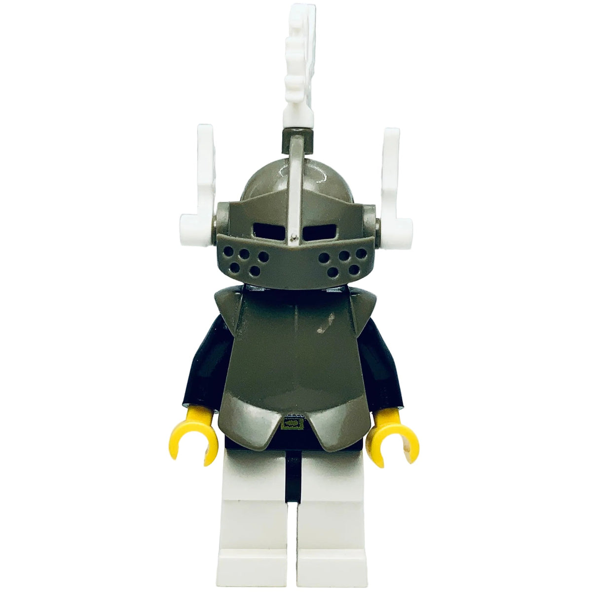 Black Castle Knight with Breastplate - Armor over Blue, Dark Gray Helmet and Visor, White Dragon Plumes, cas167 - LEGO® Castle Minifigure