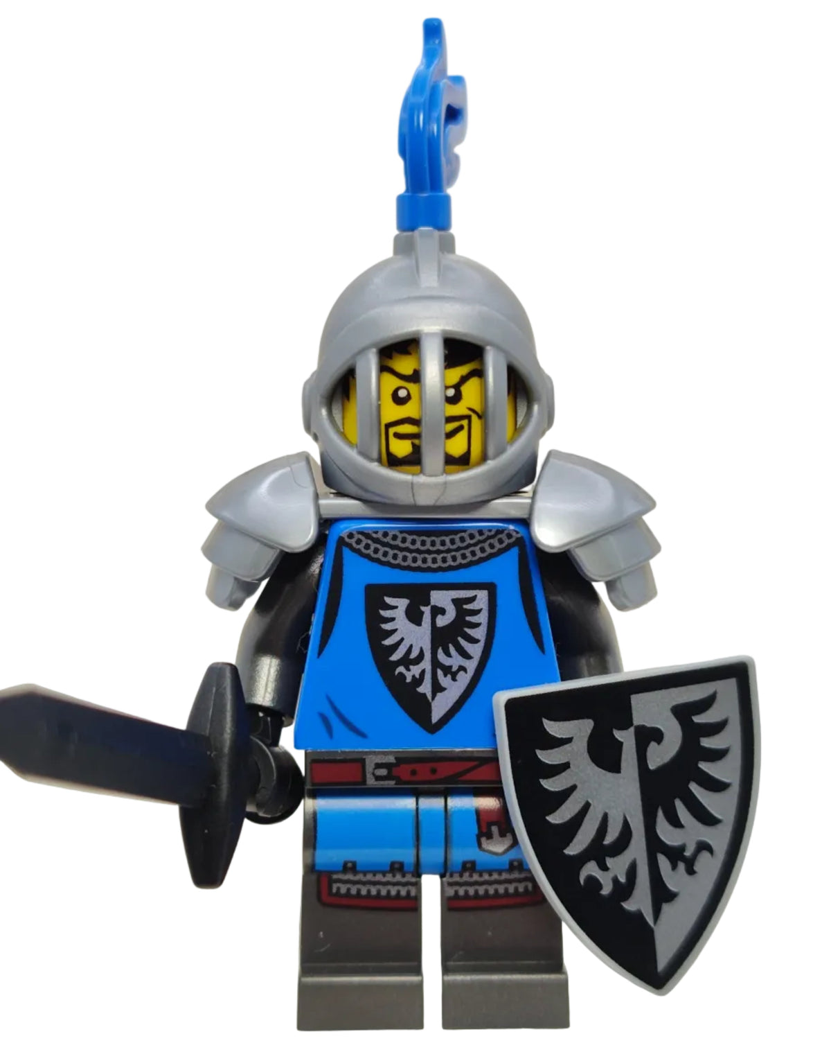 Modern Black Falcon Knight with Grille Helmet, abcastle002 - LEGO® Castle Minifigure