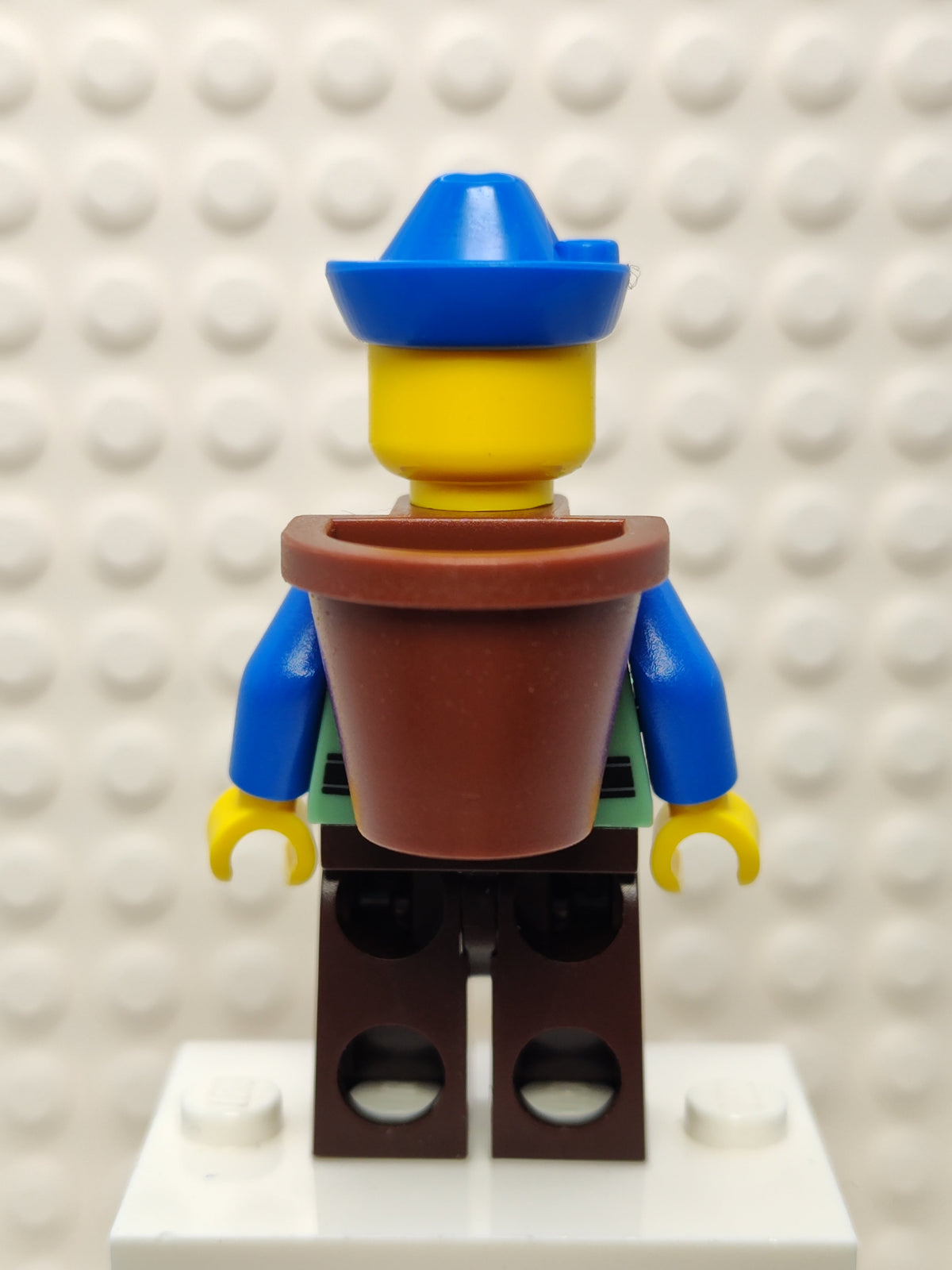 Peasant - Male, Dark Brown Legs, Blue Hat, D-Basket, cas579