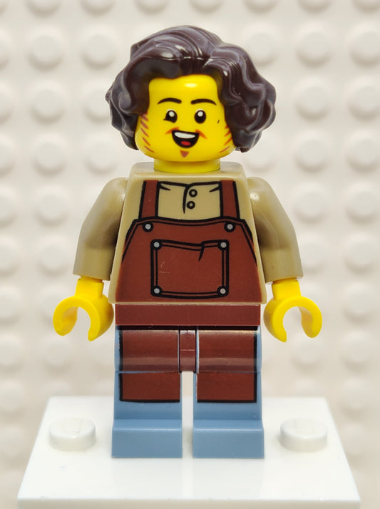 Tavern Keeper - Male, Reddish Brown Apron, Sand Blue Legs, Dark Brown Hair, cas578