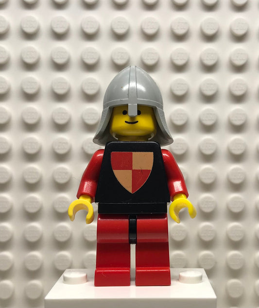 Classic Knights Tournament Knight Black, Red Legs with Black Hips, Light Gray Neck-Protector, cas229