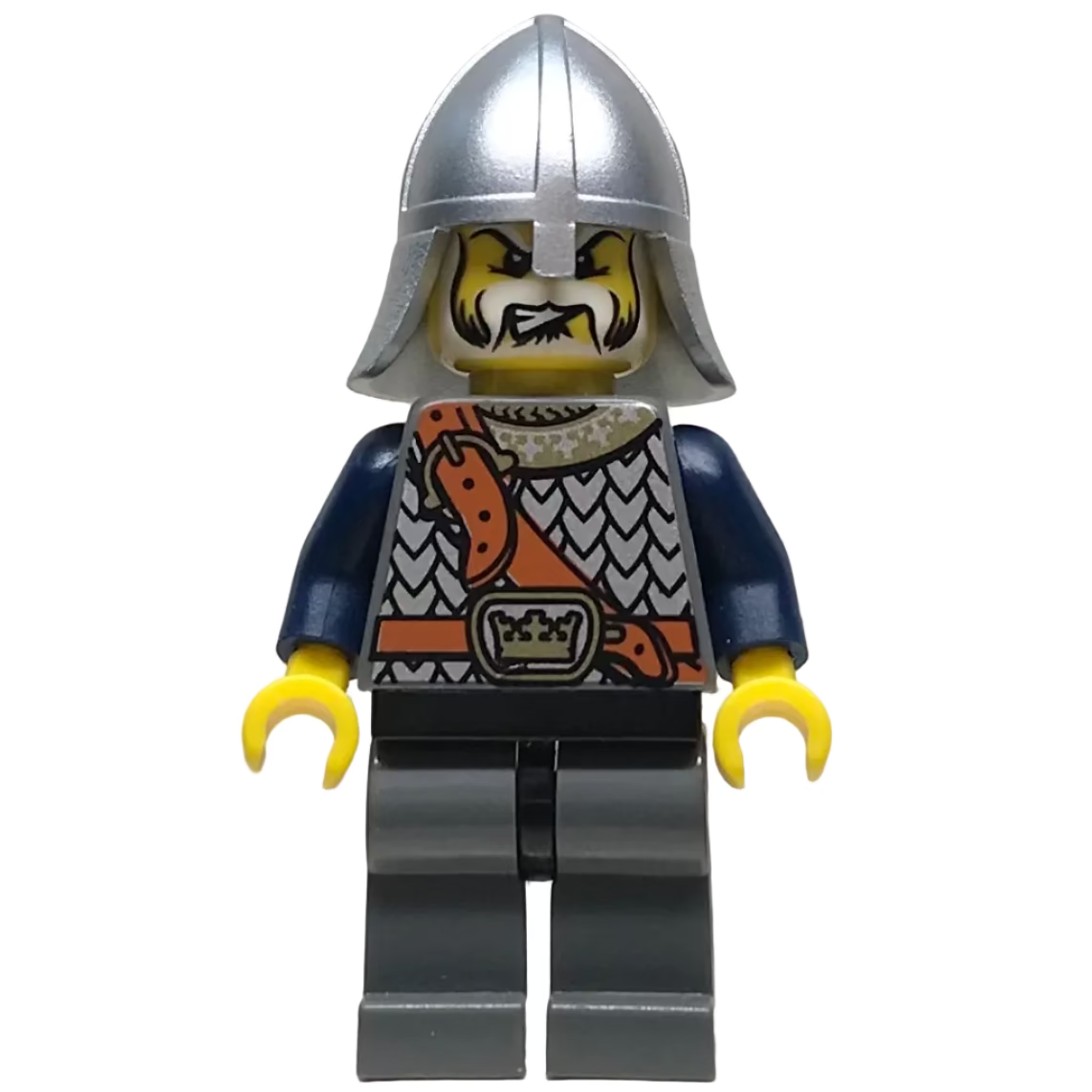 Fantasy Era, Crown Knight - White Moustache and Beard, cas348 - LEGO® Castle Minifigure