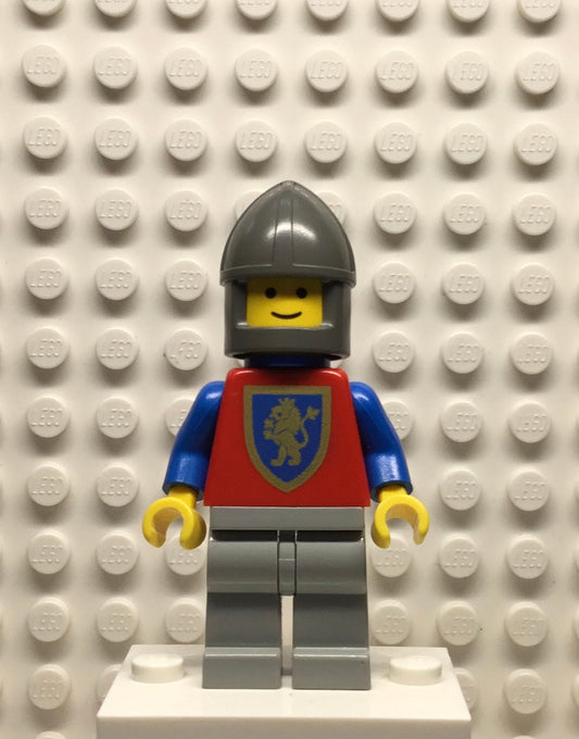 Crusader-Lion, Light Gray Legs, Dark Gray Chin-Guard, Blue Plastic Cape, cas116